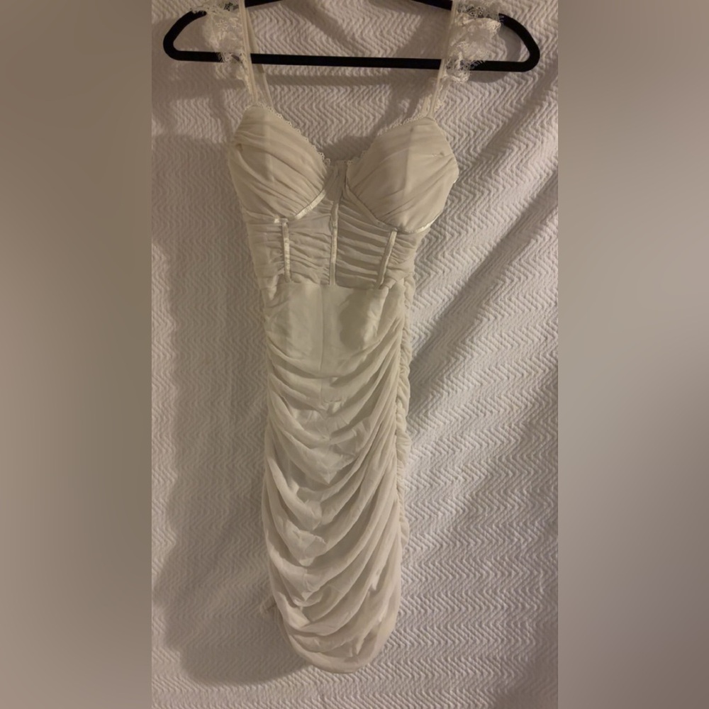 Windsor Cream Strapless Ruched Dress